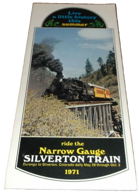 1971 Silverton Narrow Gauge Train Timetable Former Rio Grande D&Rgw