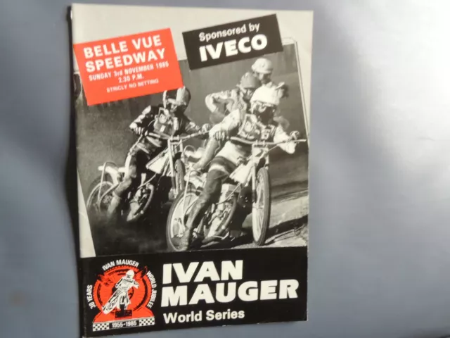 20) Belle Vue Speedway ; Ivan Manger World Series.; 3.11.1985