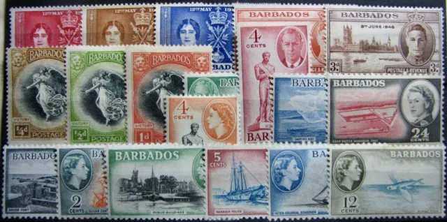 1920-61 BARBADOS #140-253: F/VF MH Selection of 19 mint issues