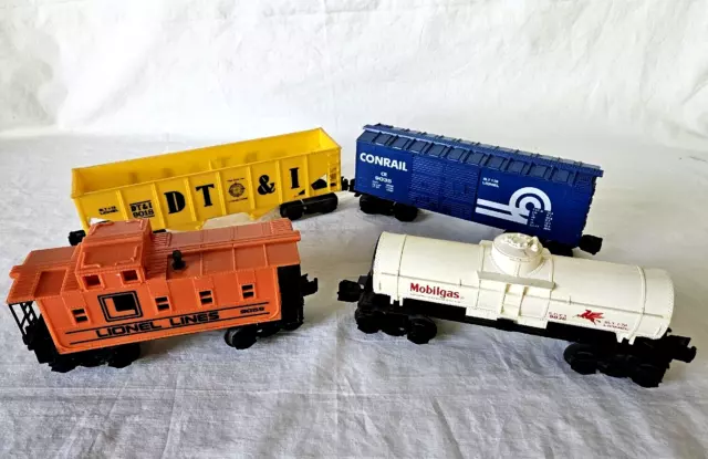 Vintage Lionel O/O27 Gauge Lot of 4 Rolling Stock 1978 Caboose Tanker Coal Box Vintage Lionel O/O27 Gauge Lot of 4 Rolling Stock 1978 Caboose Tanker Coal Box