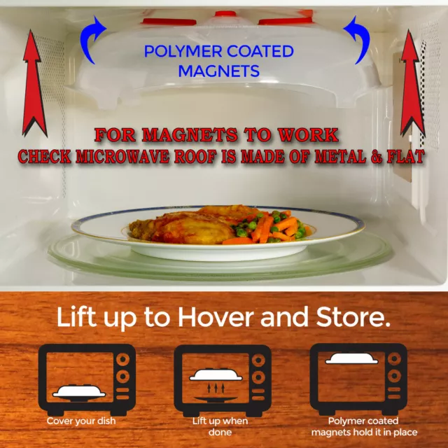 OzBSP Magnetic Microwave Plate Cover Splatter Guard with Steam Vents. 11.8 inch 3