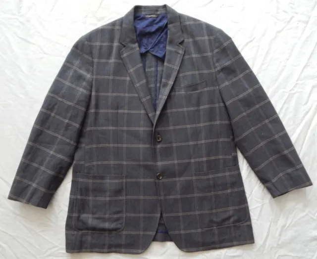 Wool Plaid Gray Suit Coat Blazer Jacket - XL Mens Sport Coat Tasso Elba