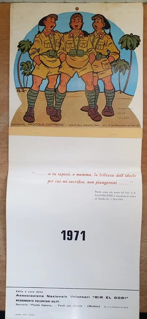 1971 Calendario Volontari Bir El Gobi Gg.ff. Giovani Fascisti Rei Ccnn Cc.nn.