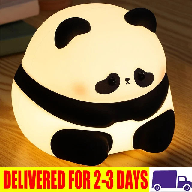 CUTE PANDA NIGHT Light Animal Soft Silicone LED Touch Lamp Dimmability ...