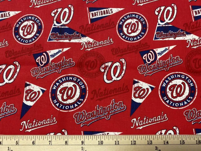MLB WASHINGTON NATIONALS Retro Baseball 1/4 Yard (9” x 44”) 100% Cotton Fabric