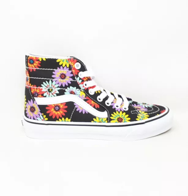 Vans Sk8-Hi Tapered Peace Floral Skate Platform Shoe Sneaker Black Womens US NEW