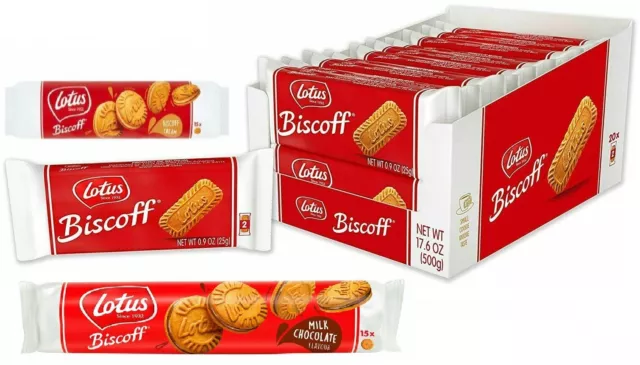 Biscotti caramellati Lotus Biscoff Confezione Doppia Avvolti Cioccolato Crema Vaniglia