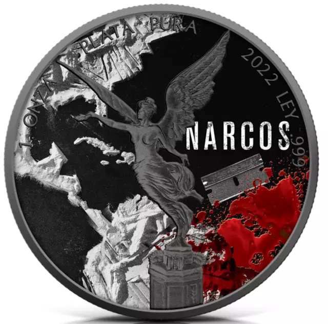 2022 Libertad Narcos Blood & Cocaine 1 oz .999 silver Edition #1