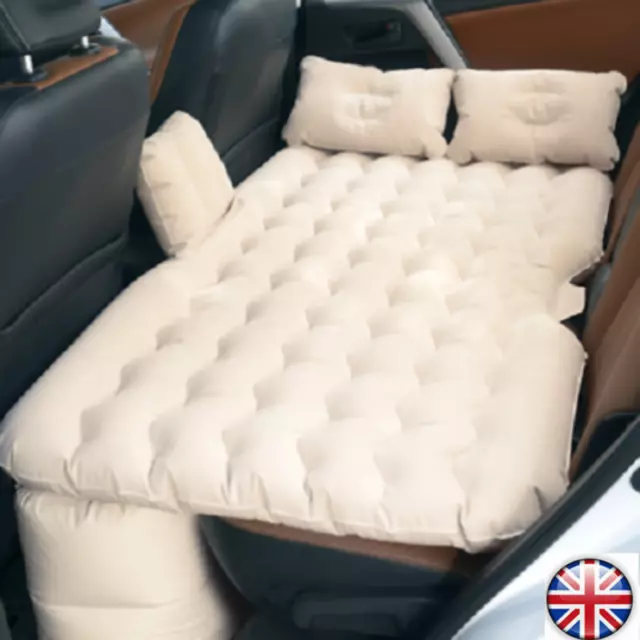 Inflatable Car Air Mattress Portable Travel Bed Back Seat Sleep Rest Mat Pillow