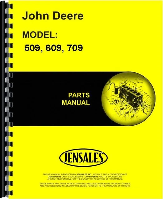 JOHN DEERE 509 609 709 Rotary Cutter Parts Manual JDPPC1451 32.98