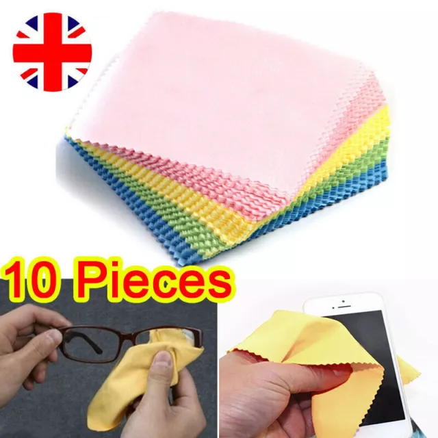 10 Microfiber Micro Fibre Cleaning Cloths Camera Lens Sunglasses Glasses Cleaner