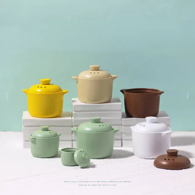 1:12 Scale 1:6 Dolls House Miniature Soup Pots Kitchen Cookware Stew Pot Alloy