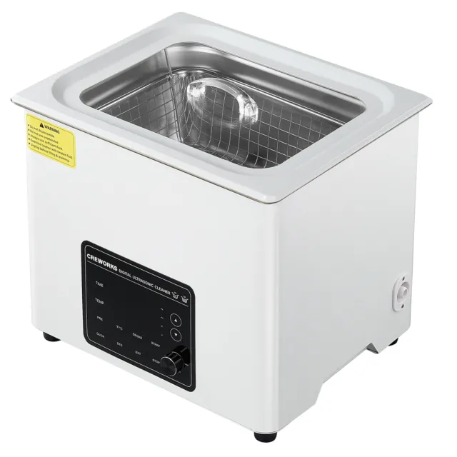 CREWORKS 10L Ultrasound Cleaning Machine Ultrasonic Cleaner with Heater & Timer