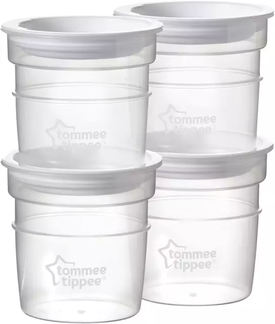 Tommee Tippee Closer to Nature Ollas de almacenamiento de leche materna con tapas, 60 ml, para y