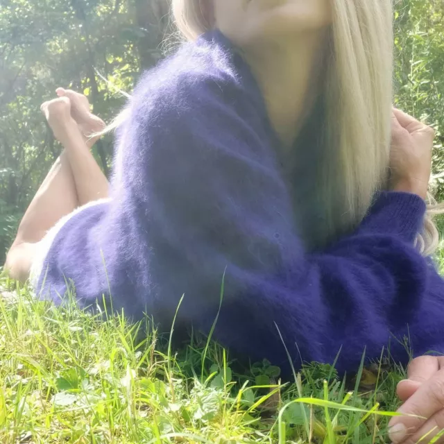 FLUFFY 80 Angora Venesha Soft Pullover FUZZY Sweater LARGE FURRY