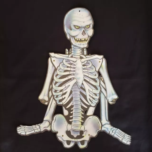 Halloween Skeleton Fully Jointed Printed 1984 Beistle Creation Vintage USED READ