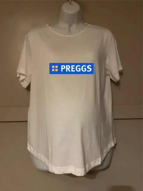 Brand new ‘PREGGS' maternity baby pregnancy 100% cotton t shirt white