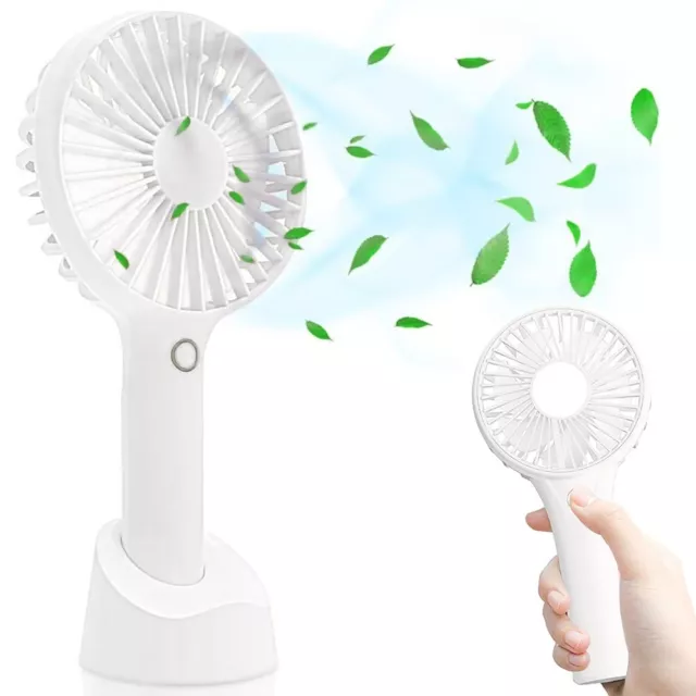 Ventilateur Portable Ventilateur de Poche USB Rechargeable Silencieux Blanc