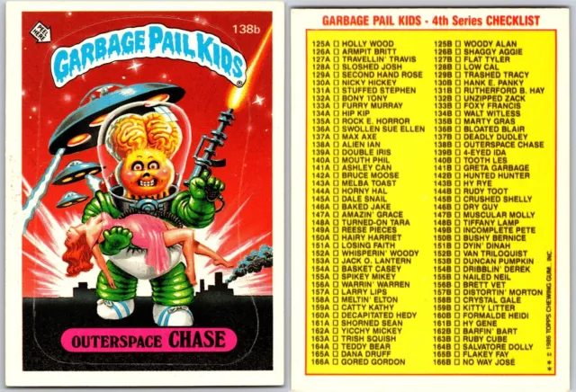 1986 Vintage Garbage Pail Kids Series 4 OS4 GPK Outerspace Chase 138b 2-Star