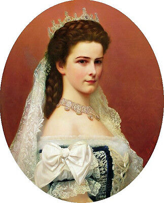 Oil painting Georg Raab - Portrait Noblelady Empress Elisabeth of Austria canvas