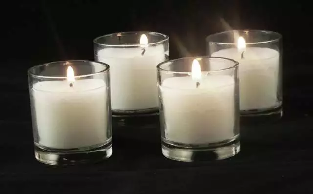 75 Votive Jar Candle Clear Glass White Wax Wedding Event Function Party Table