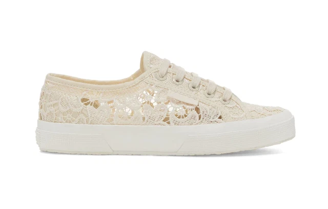 SUPERGA SCARPE 2750 Donna Pizzo Macrame S81219W A07 Beige Avorio