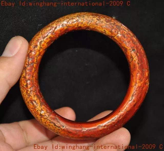 Collect China Chinese Old amber Carved Amulet Bracelet Bangle Hand Chain