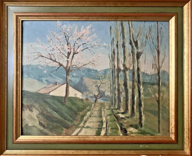 Louis VAN ENGELEN (1856- 1940). Paysage aux arbres. Huile sur toile signée en bas à droite. 43 x
