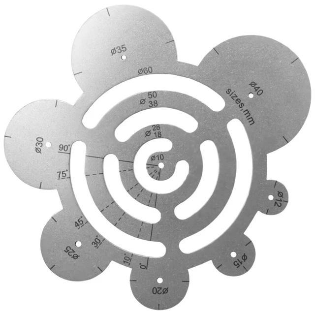 Ocnvlia Cercle Rond de RèGle de Coupe D'Angle en MéTal D'Outils de Coupe en Cuir pour des Projets en Cuir de Dessin de Travail de Maroquinerie de Bricolage A, Argent Ocnvlia Cercle Rond de RèGle de Coupe D'Angle en MéTal D'Outils de Coupe en Cuir pour des Projets en Cuir de Dessin de Travail de Maroquinerie de Bricolage A, Argent