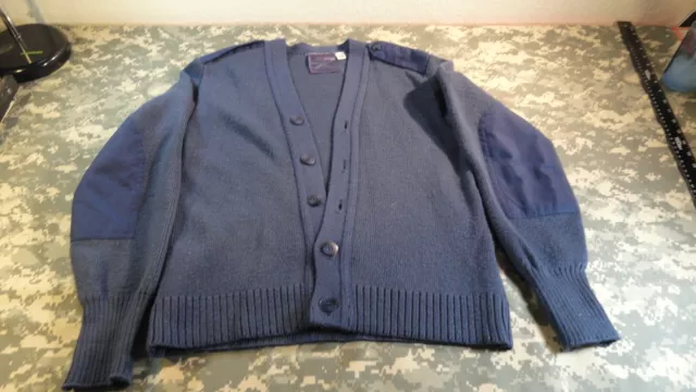 Military Equipment Usaf Air Force Authorized Uniform Sweater Cardigan Blue 34R