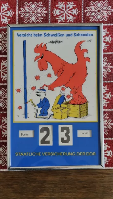 DDR Dauerkalender Drehkalender ewiger Kalender "Staatliche Versicherung der DDR"