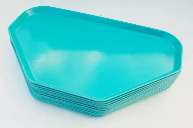 QTY 12) Fiberglass Cafeteria Tray Trapezoid 22 x 14 Hospital Cafeteria Trays