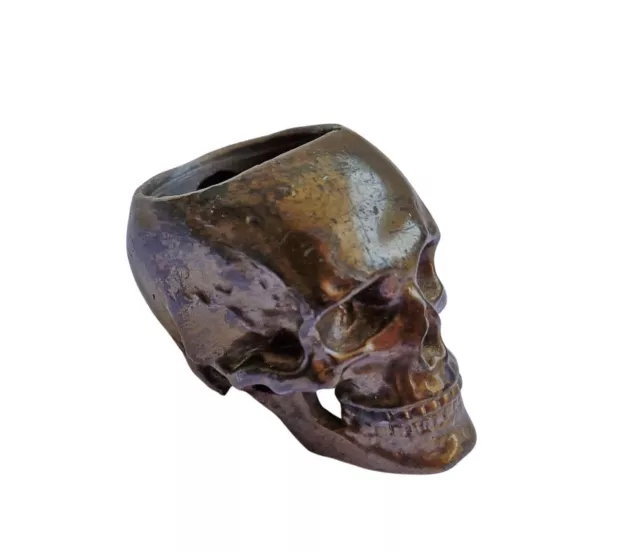 Tête de Mort / Skull en Métal Patiné, 19. Siècle - Memento Mori (#16980)