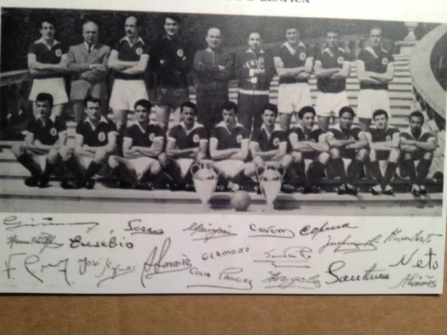 Benfica 1962/1963 Squad Printed Autographs 2