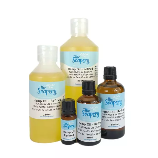 Hemp Oil 10ml - 1 litre Pure Refined Skincare Massage Carrier Oil