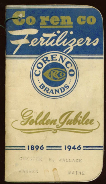 Corenco Fertilizer pocket memo book Syracuse NY 1946