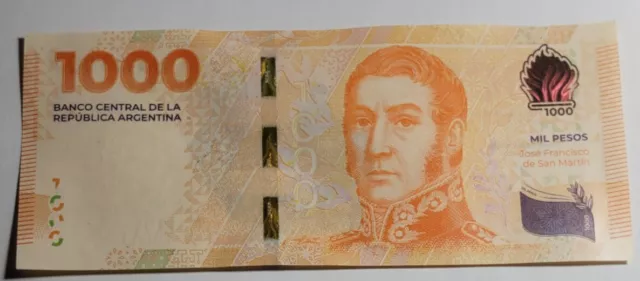 2023 ARGENTINA -SAN MARTIN  1000 PESOS Note P 367 P367  Suffix F UNC %%