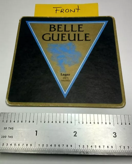 BRASSEURS R.J. BREWING CO of QUEBEC CANADA, "BELLE GUEULE LAGER" BEER COASTER.
