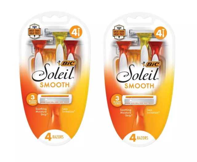 BIC Soleil Triple Blade Shavers for Women 4 Each (Sensitive Skin) 3 Blades Lot 2