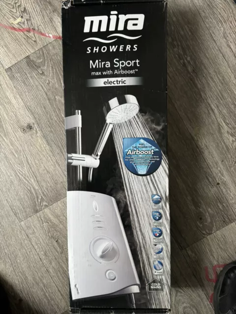 Mira Sport Max 10.8 KW With Airboost White Chrome Bathroom Electric Shower