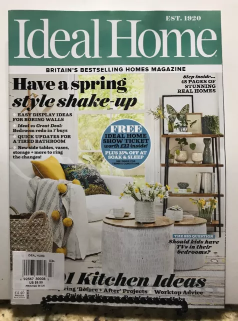 Ideal Home Spring Style Shake-up Kitchen Ideas UK March 2019 FREE SHIPPING JB