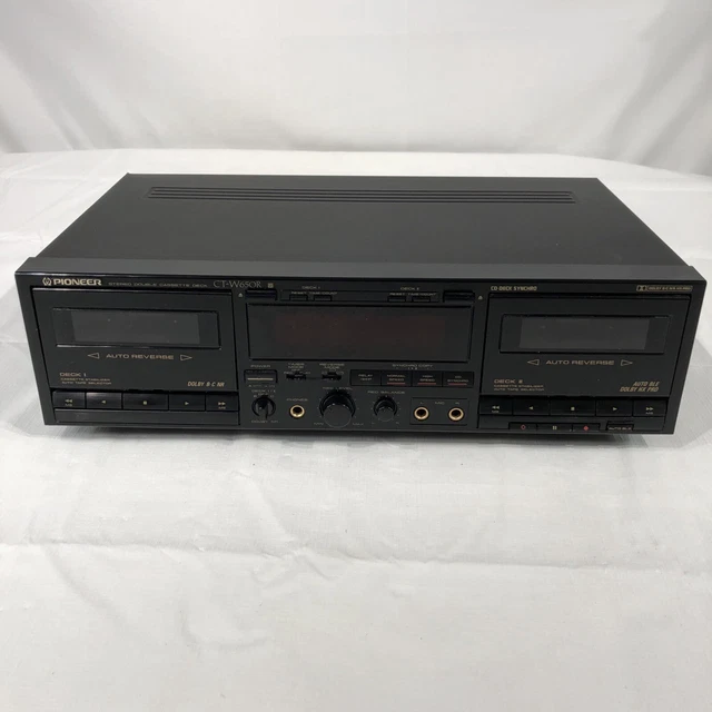 VINTAGE PIONEER STEREO Double Cassette Deck CTW650R Tested works Great