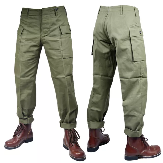 WWII WW2 USMC US Army Marine Corps HBT Uniform Pants Trousers Army Green