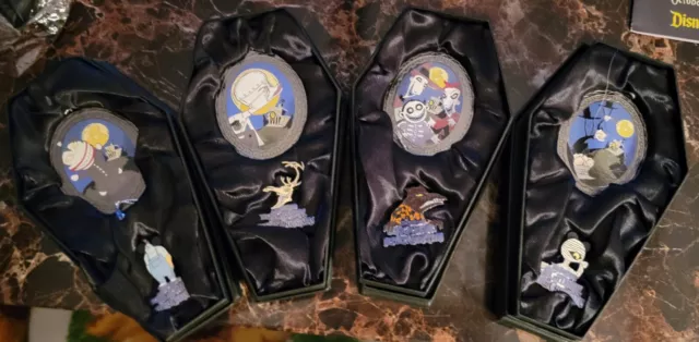 DLR - Haunted Mansion Holiday 4 PINS + 4 ORNAMENTS 2004 HAUNTED  MANSION EVENT