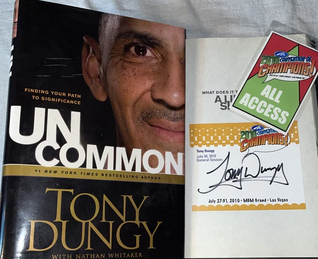 SIGNED Tony Dungy UNCOMMON Hardcover Dust Jacket HC DJ NFL Football Coach Auto