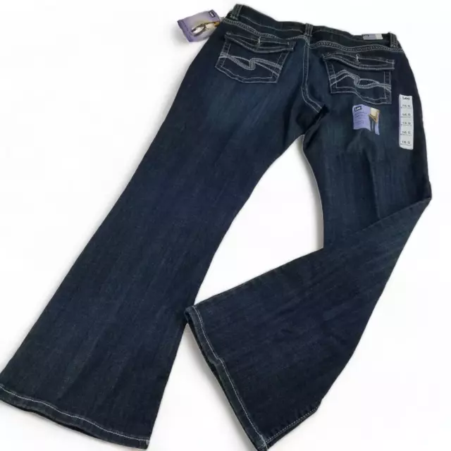 Lee Jeans Womens Size 16S Short Mid Rise Bootcut Slender Secret Denim Stretch