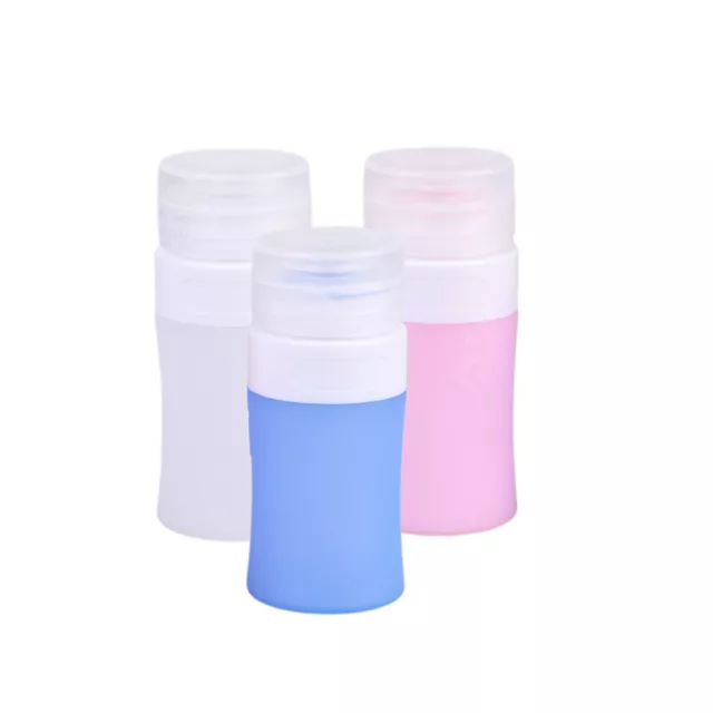 3 PCS Plastic Cosmetic Squeeze Silicone Containers Travel Toiletries Set