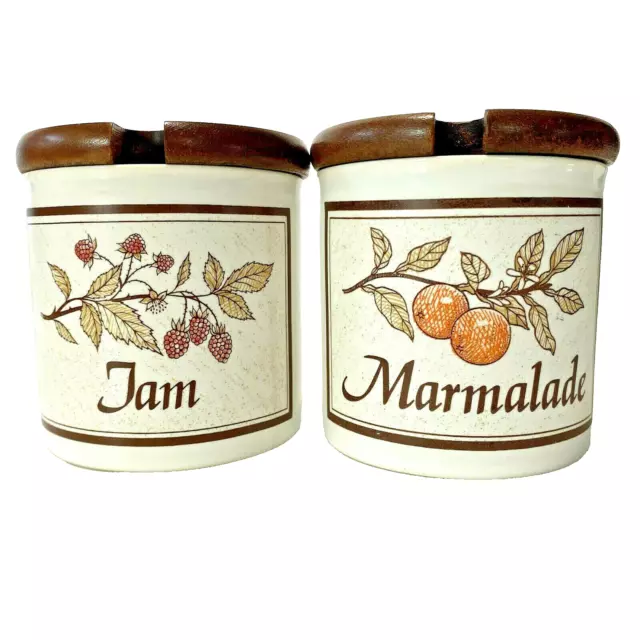 Dunoon Scotland Fine White Stoneware Jam & Marmalade Pots Vintage Cooks Workshop