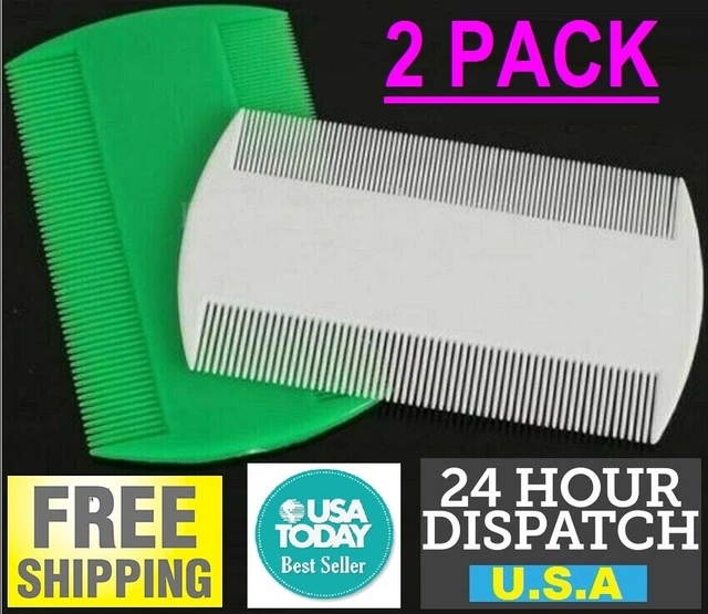 2X Double Sided Nit Combs Head Lice Detection pet dog cat flea peine para piojos