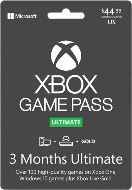 Microsoft Xbox Game Pass Ultimate 3 Month Subscription 1 Code - Read Description